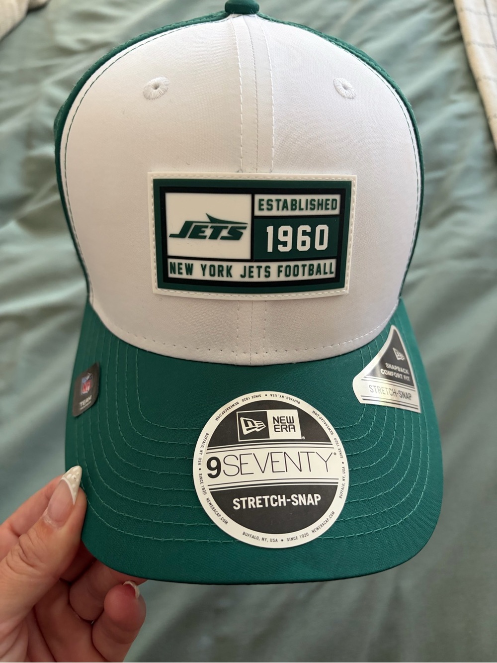 NWT New Era White & Green New York Jets 9SEVENTY hat